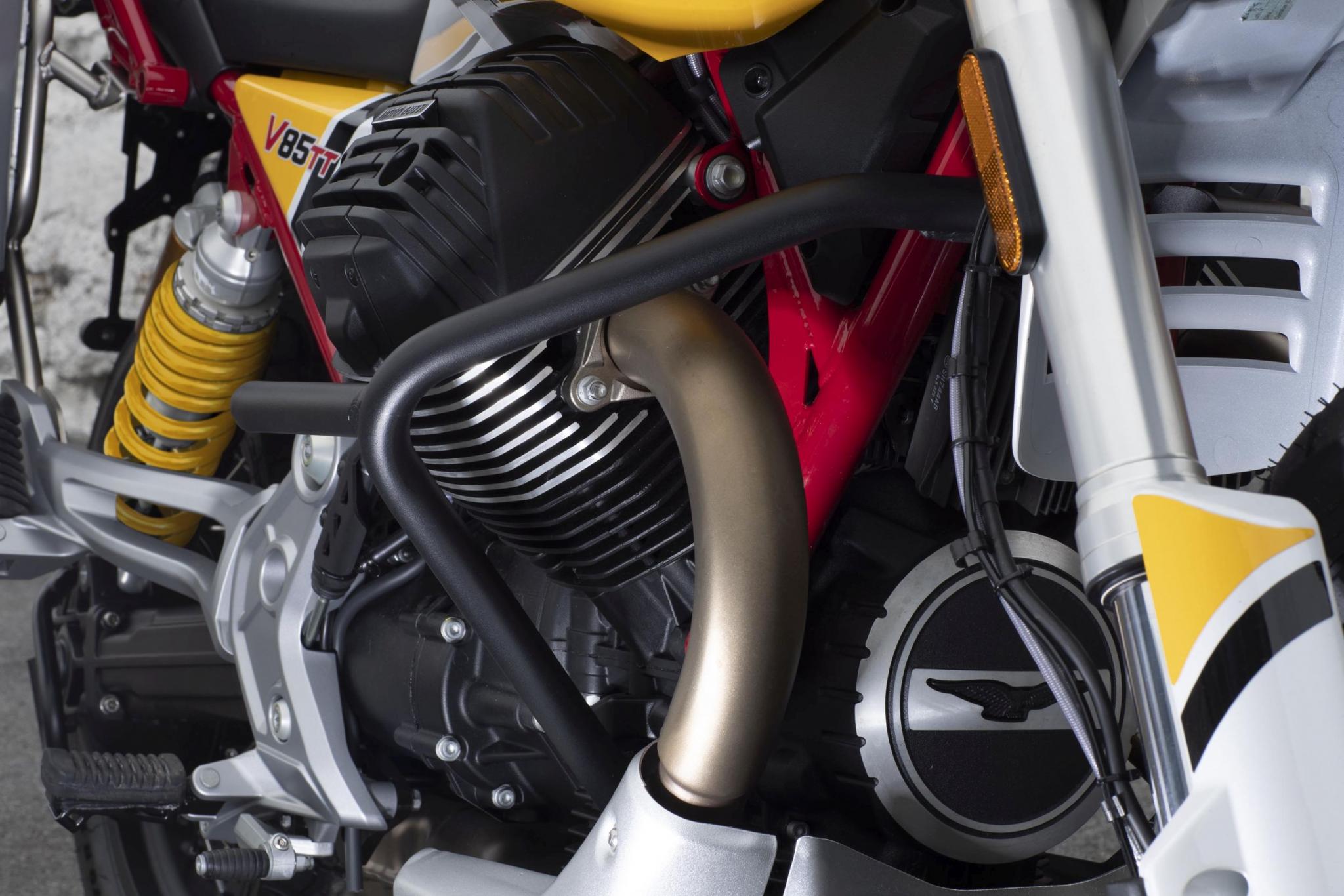 Original engine guard, black for Moto Guzzi V85 TT