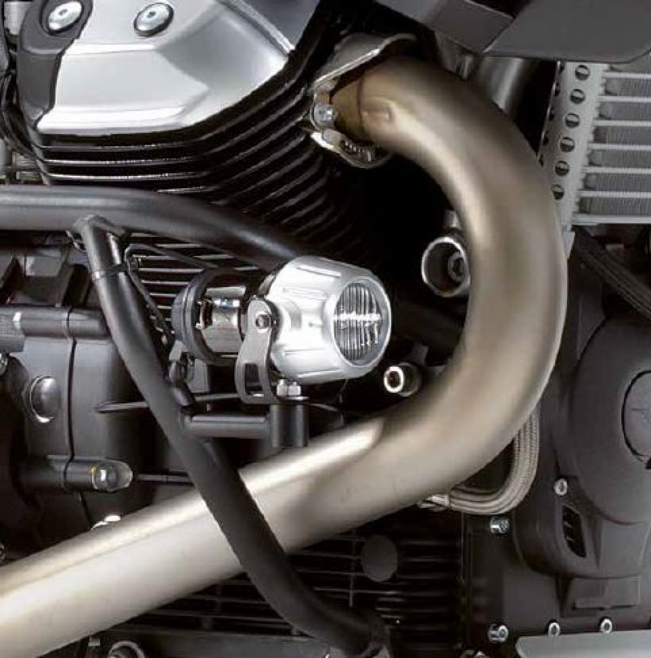 Engine guard, black for Stelvio 1200 original Moto Guzzi