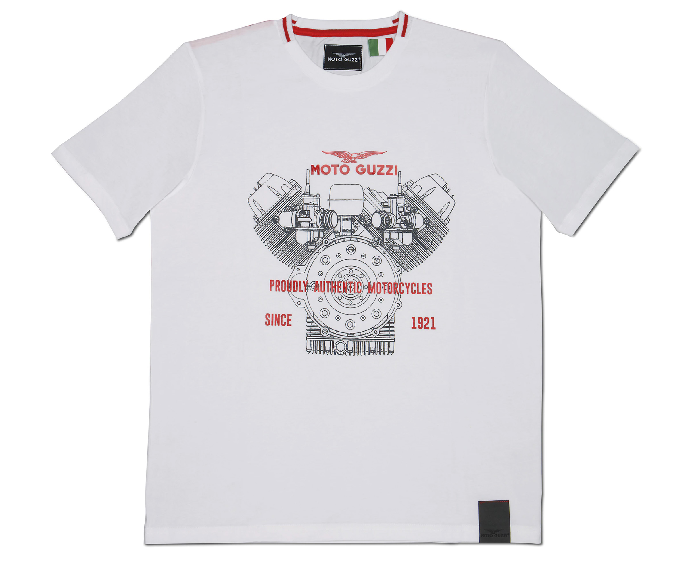 Moto Guzzi Men T-Shirt Classic Cotton White