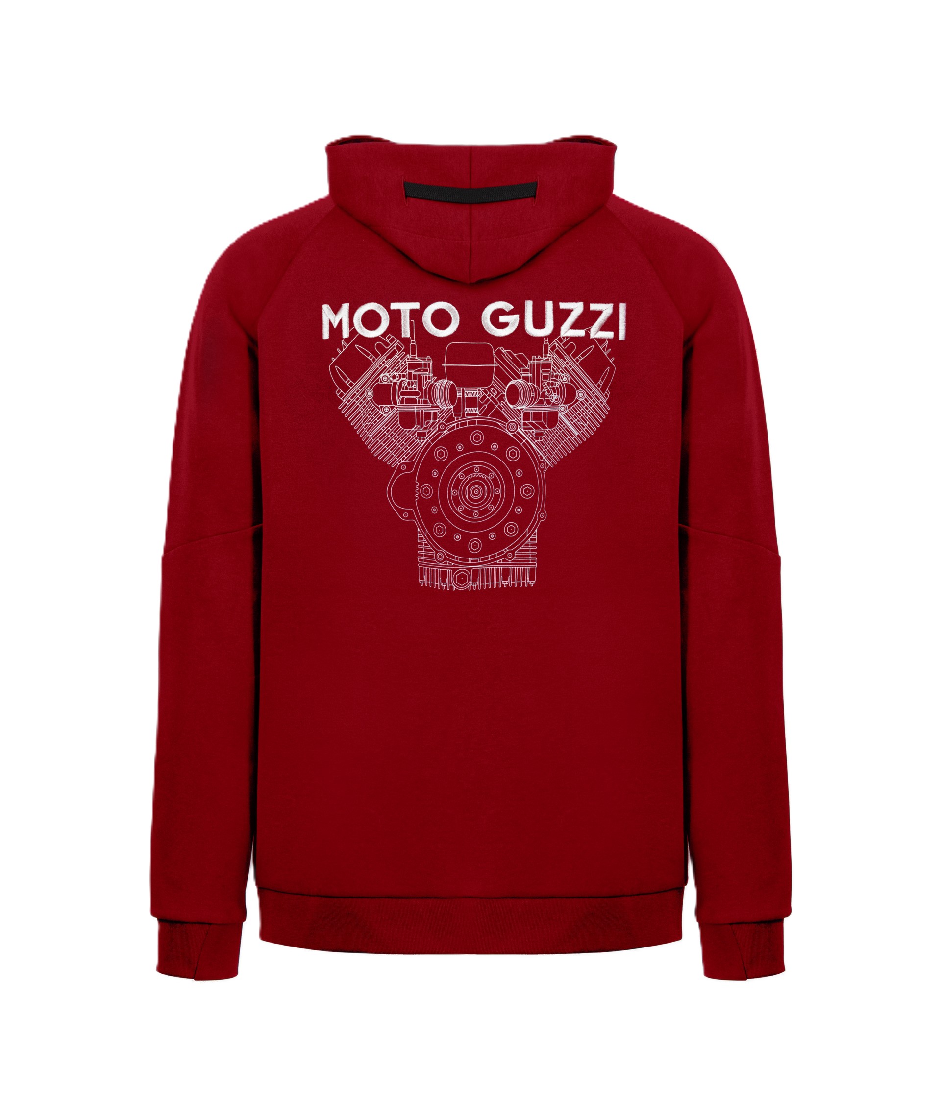 Unisex ‘Moto Guzzi Essential’ hooded jumper, red