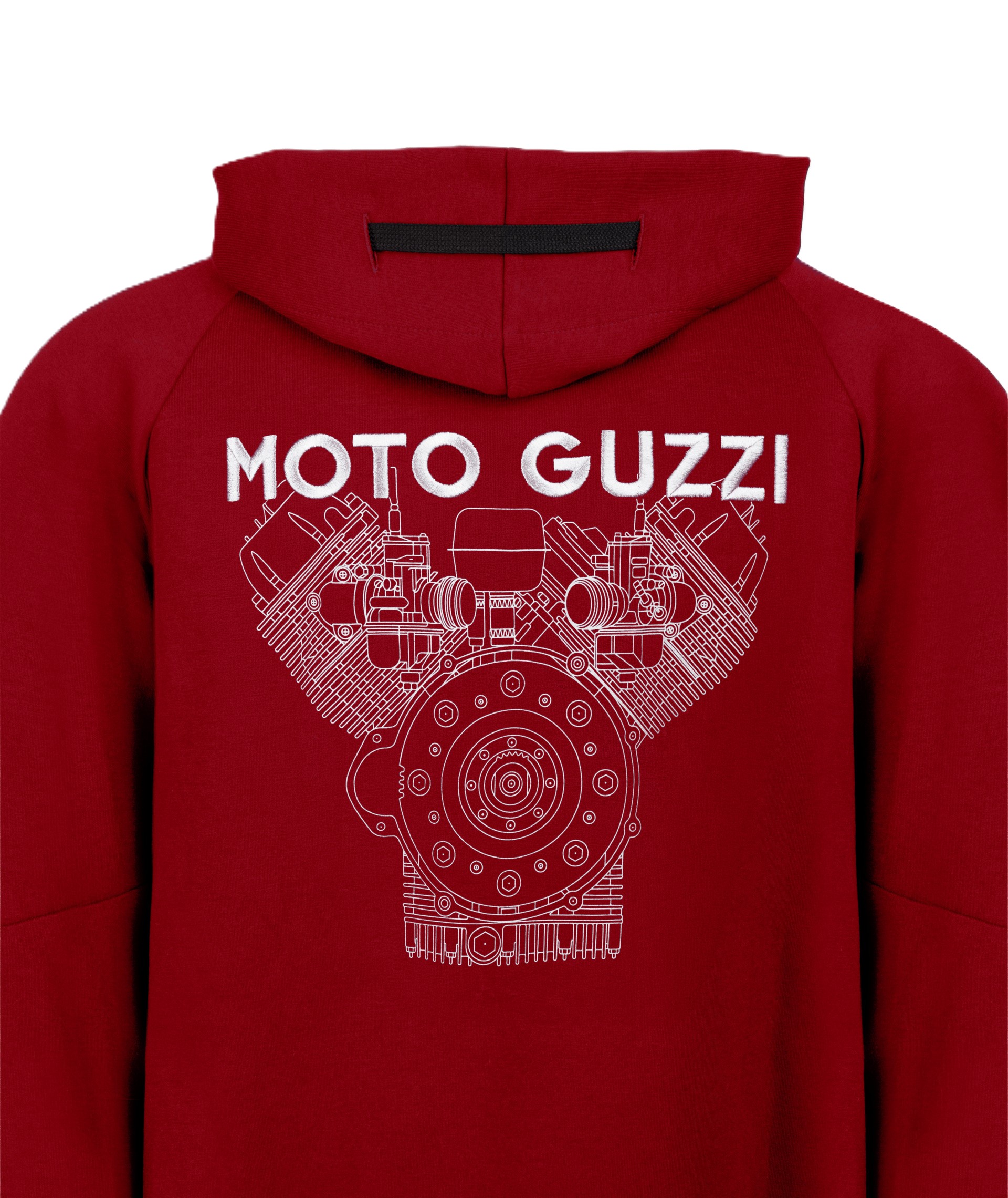 Unisex ‘Moto Guzzi Essential’ hooded jumper, red