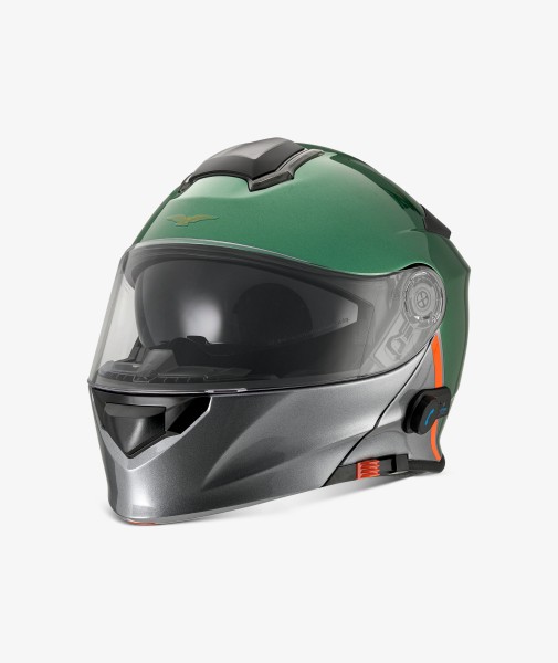 Moto Guzzi helmet "Modular BT" green with Bluetooth